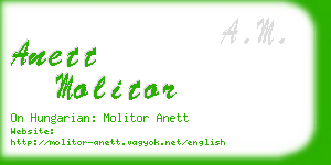 anett molitor business card